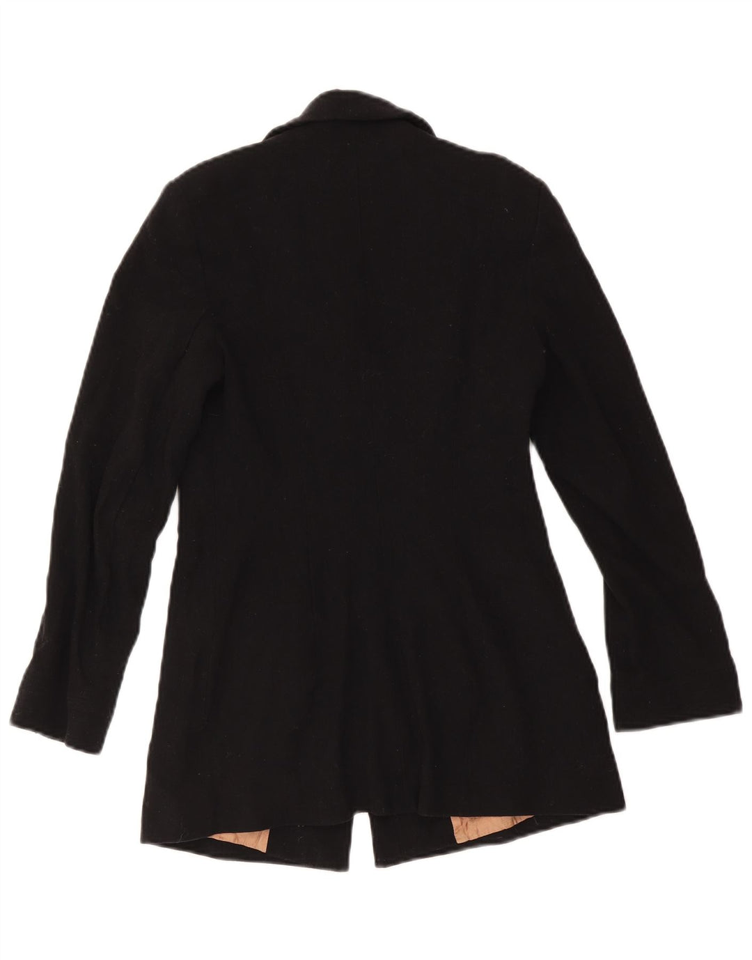 Massimo Dutti Damen 4-Knopf-Blazerjacke EU 38 Kleine schwarze Wolle
