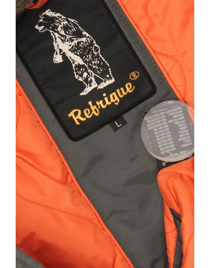 Refrigue Herren-Parka mit Kapuze, Größe 40, großes graues Nylon