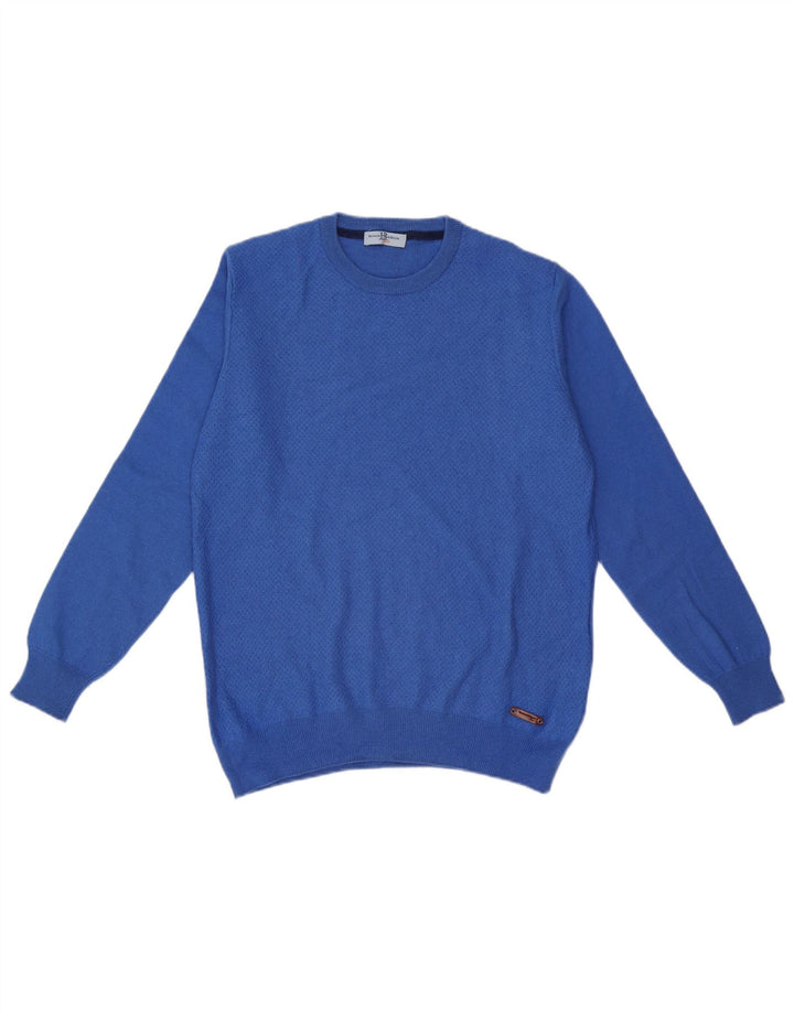 Harmont & Blaine Herren-Pullover mit Rundhalsausschnitt, XL, blaue Wolle
