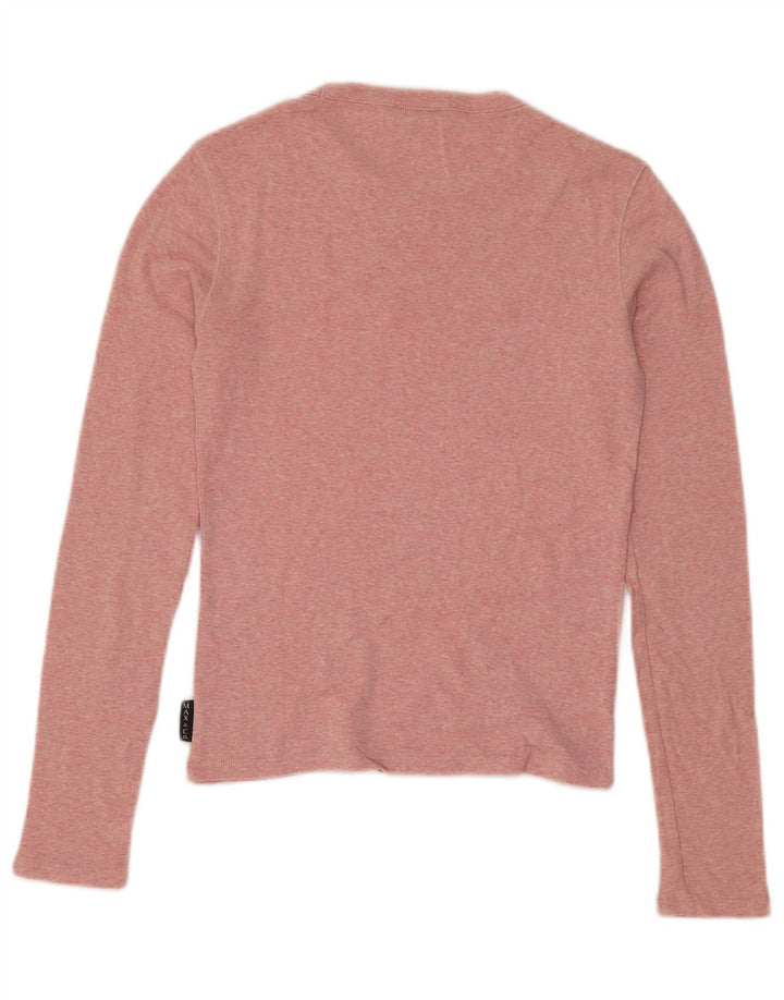Max & Co. Damen Top Langarm UK 10 Small Rosa Baumwolle