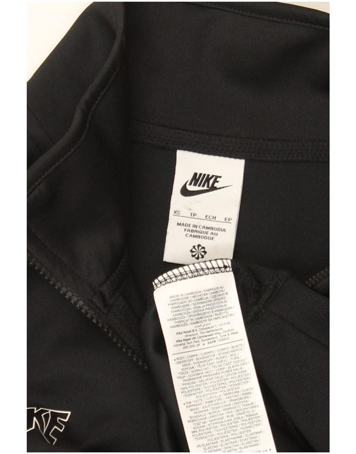 Nike Herren-Sweatshirt mit grafischem Reißverschluss, XS, schwarzes Polyester