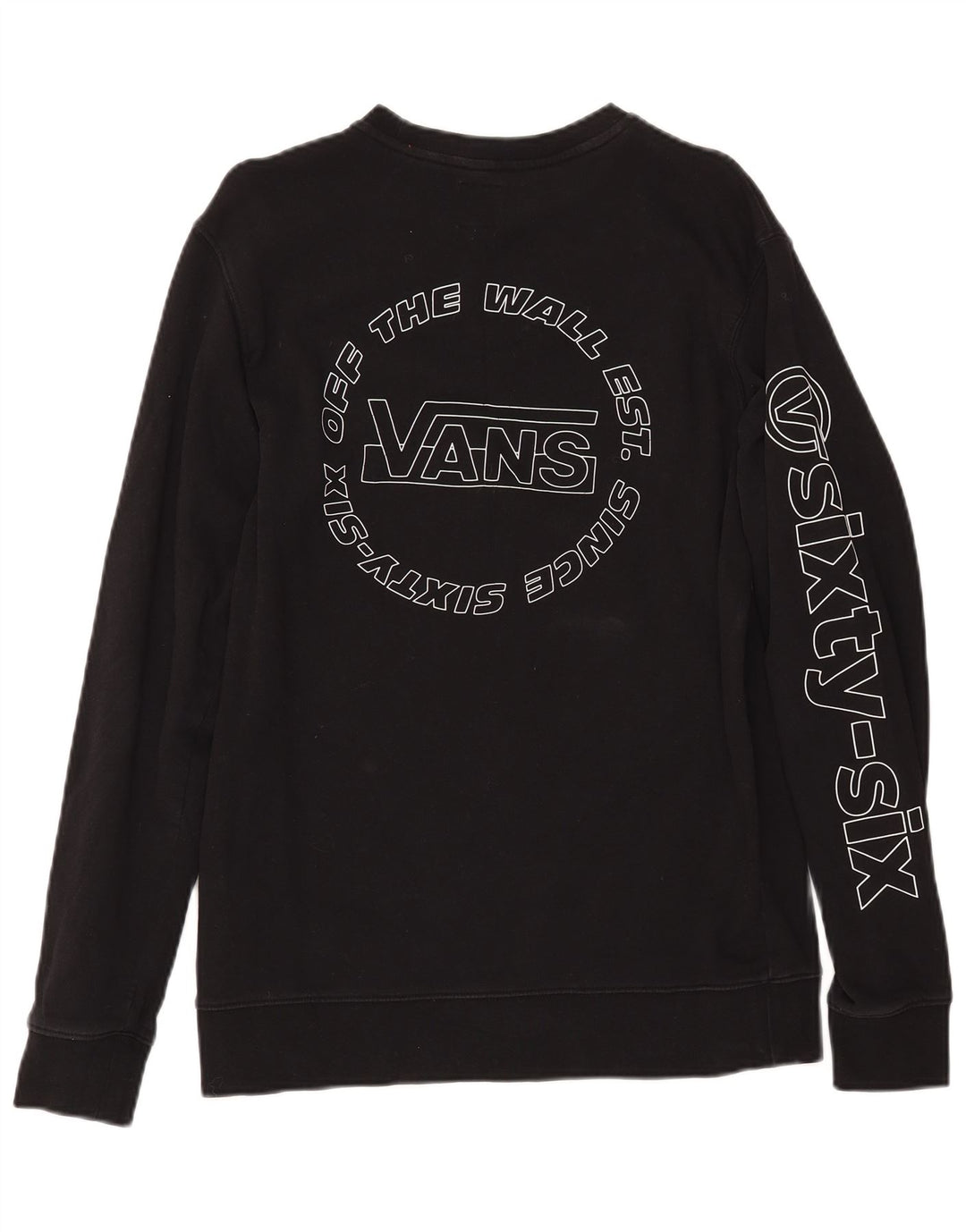 VANS Herren Grafik-Sweatshirt-Pullover aus mittelschwarzer Baumwolle