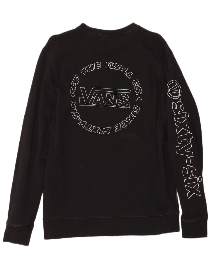 VANS Herren Grafik-Sweatshirt-Pullover aus mittelschwarzer Baumwolle