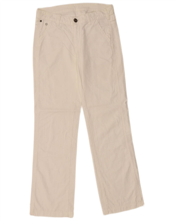 WRANGLER Damen Sam Straight Chino Hose W27 L30 Weiße Baumwolle