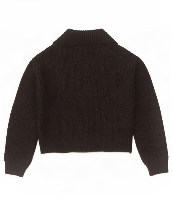 Marks & Spencer Damen Crop Open Cardigan Pullover UK 12 Medium Schwarz