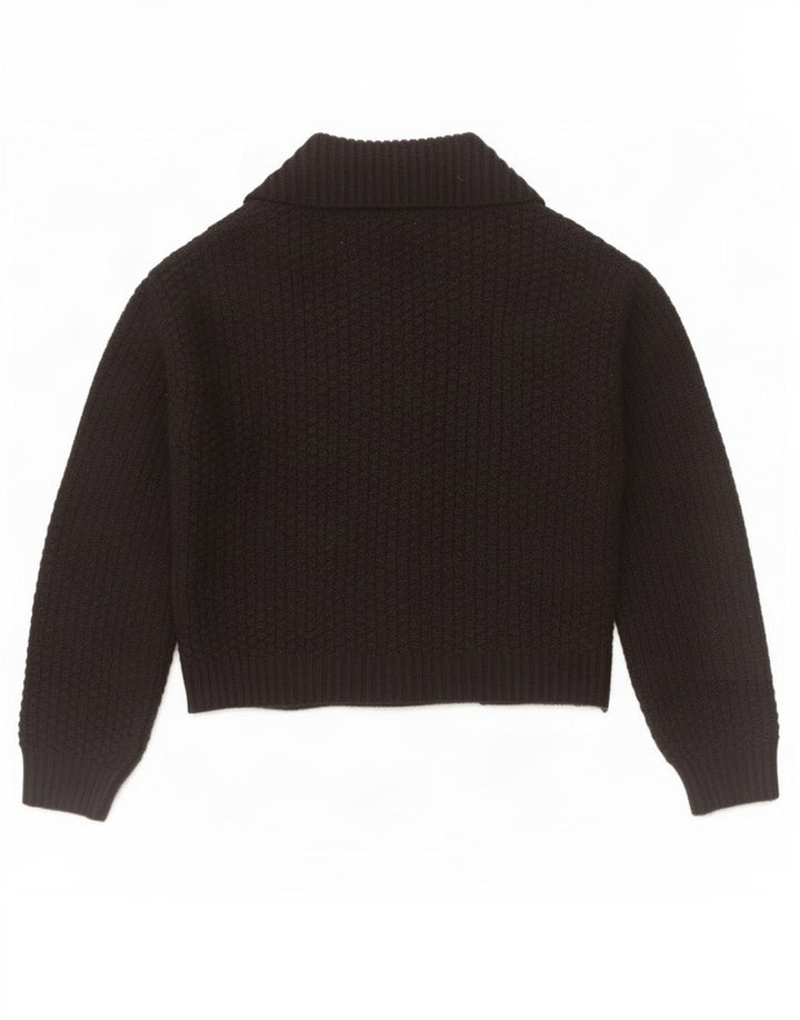 Marks & Spencer Damen Crop Open Cardigan Pullover UK 12 Medium Schwarz