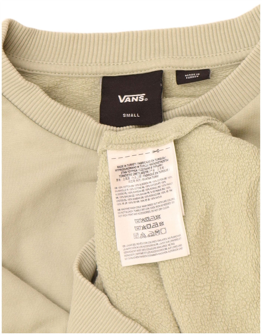 VANS Damen Sweatshirt Pullover UK 10 Small Beige Baumwolle