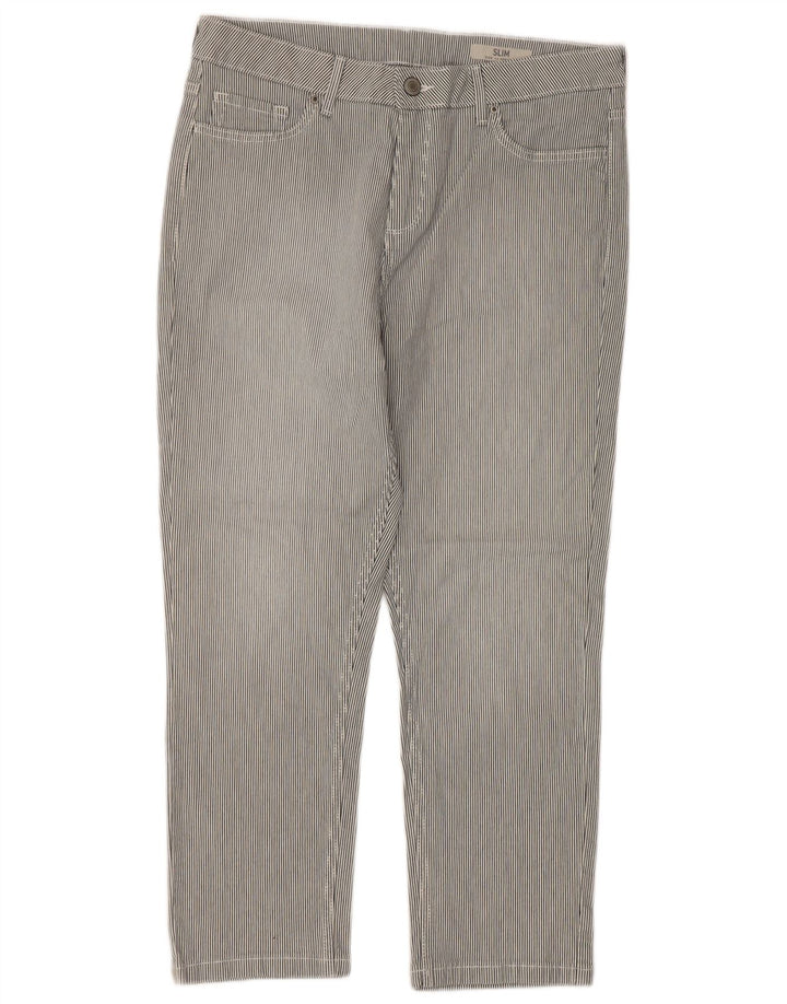 Marks & Spencer Damen Regular-Cropped-Hose UK 14 Large W32 L24 Grau