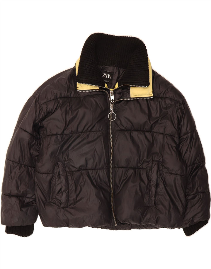 ZARA Womens Oversized Padded Jacket UK 14 Medium Black Polyester Vintage Zara and Second-Hand Zara from Messina Hembry 