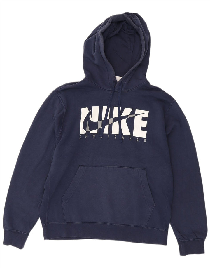 Nike Herren-Kapuzenpullover mit Grafik, mittelblaue Baumwolle