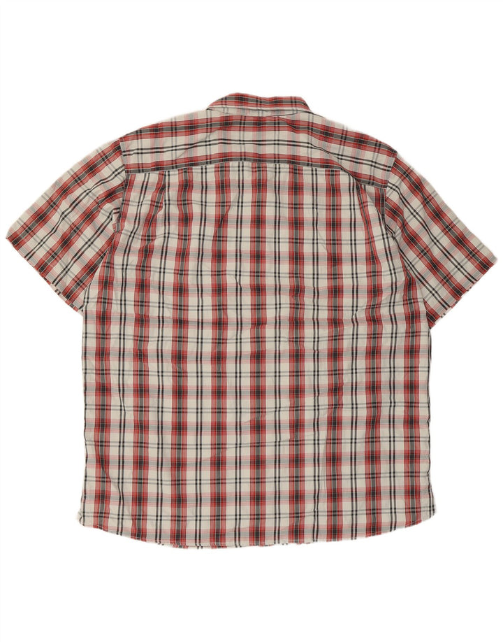 Eddie Bauer Herren-Kurzarmhemd XL, rot kariert, Polyester