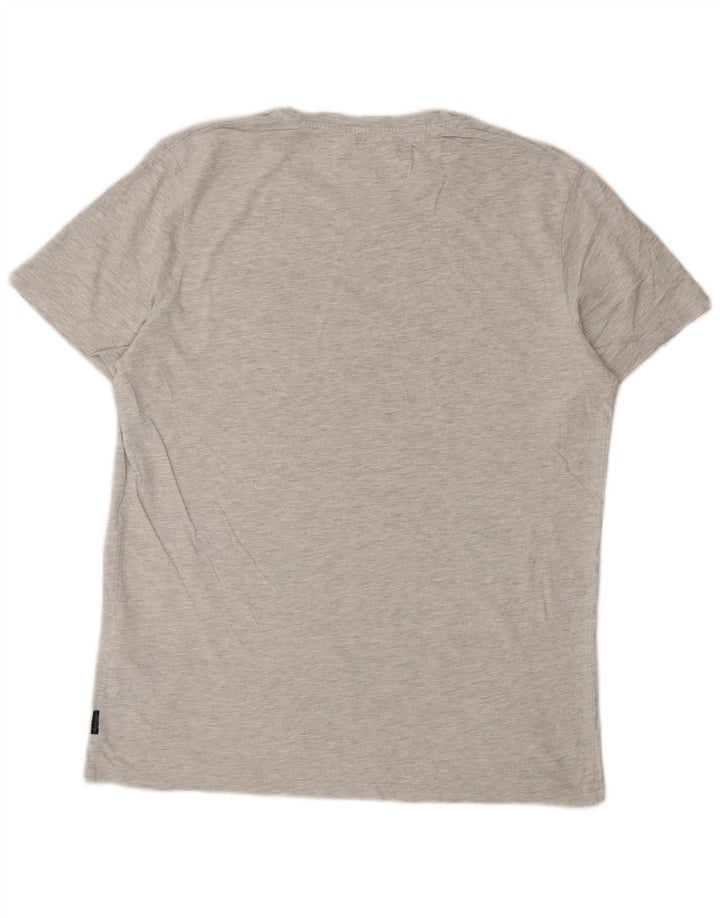 Jack & Jones Herren-T-Shirt-Oberteil, groß, grau meliert, Baumwolle