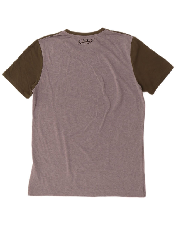 Under Armour Mens Short Sleeve Graphic T-Shirt Top Medium Khaki Colourblock