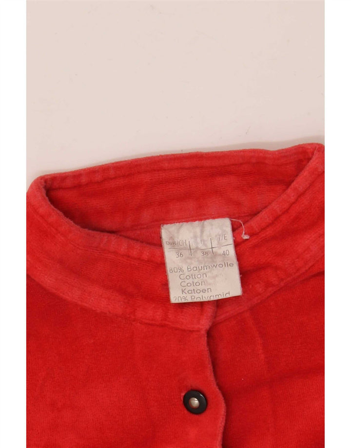 Vintage Damen Loose Fit Sweatshirt Pullover EU 38 Mittelroter Farbblock