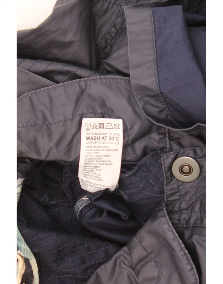 Marks & Spencer Damen-Utility-Jacke mit Kapuze, UK 16, Größe L, Marineblau, Baumwolle