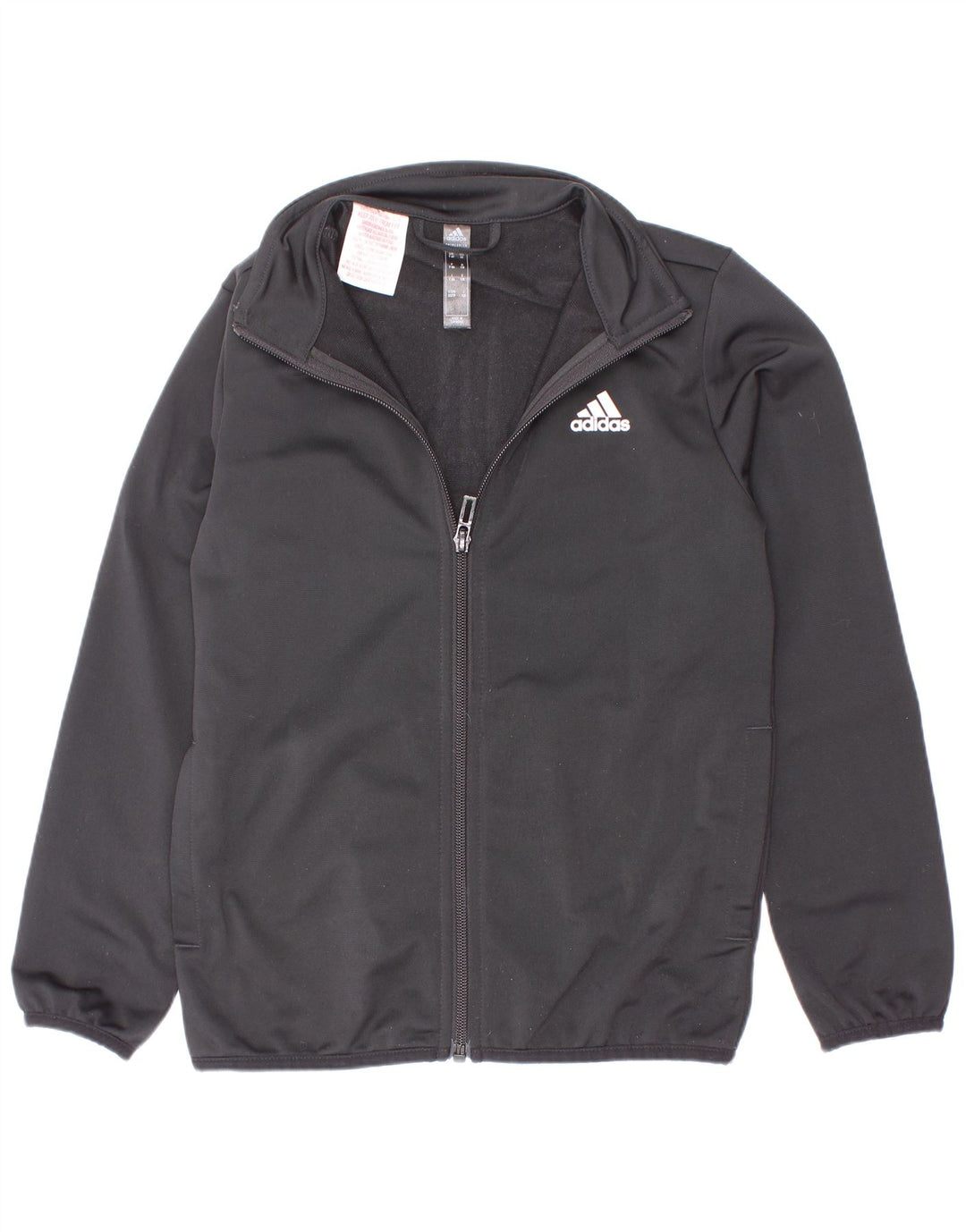 Adidas Jungen Grafik-Trainingsanzug-Top-Jacke, 7–8 Jahre, schwarzes Polyester