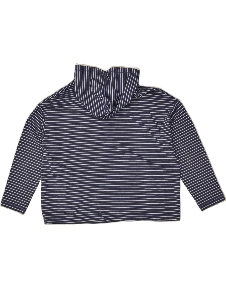 WHISTLES Womens Oversized Hoodie Jumper UK 10 Small Navy Blue Striped | Vintage Whistles | Thrift | Second-Hand Whistles | Used Clothing | Messina Hembry 