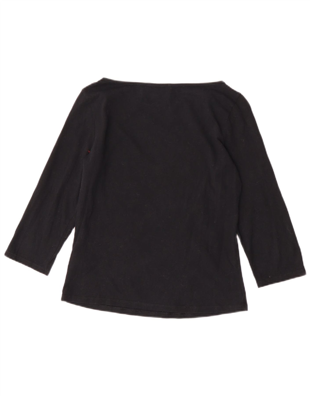 Marks & Spencer Damen Crop Top 3/4 Ärmel UK 12 Medium Schwarz Baumwolle