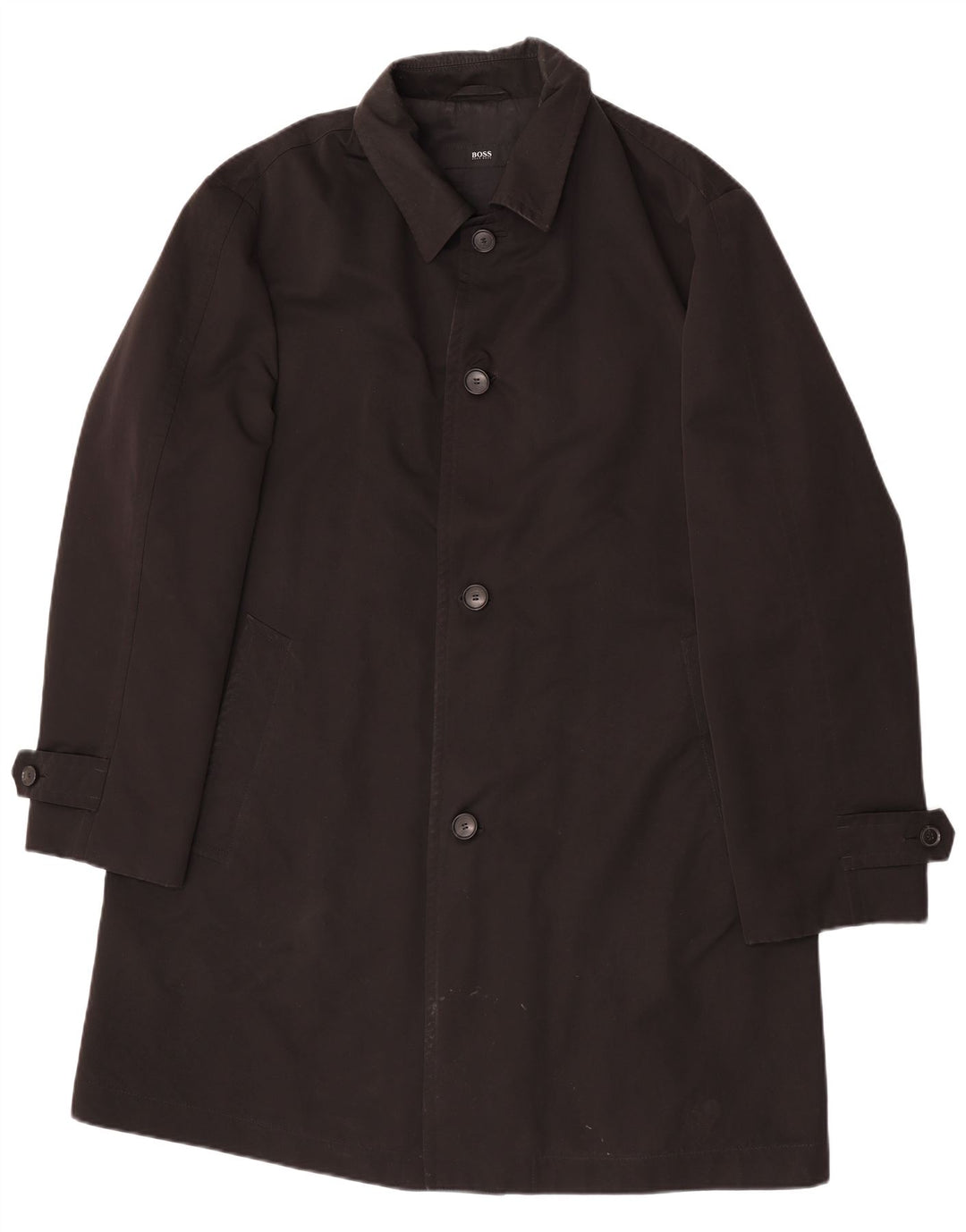 Hugo Boss Herren Regenmantel IT 56 3XL Schwarz Polyester