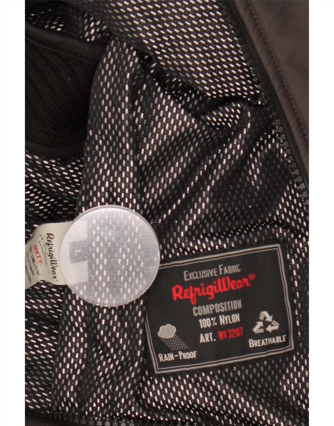 Refrigiwear Herren Bomberjacke UK 40 Großes braunes Nylon