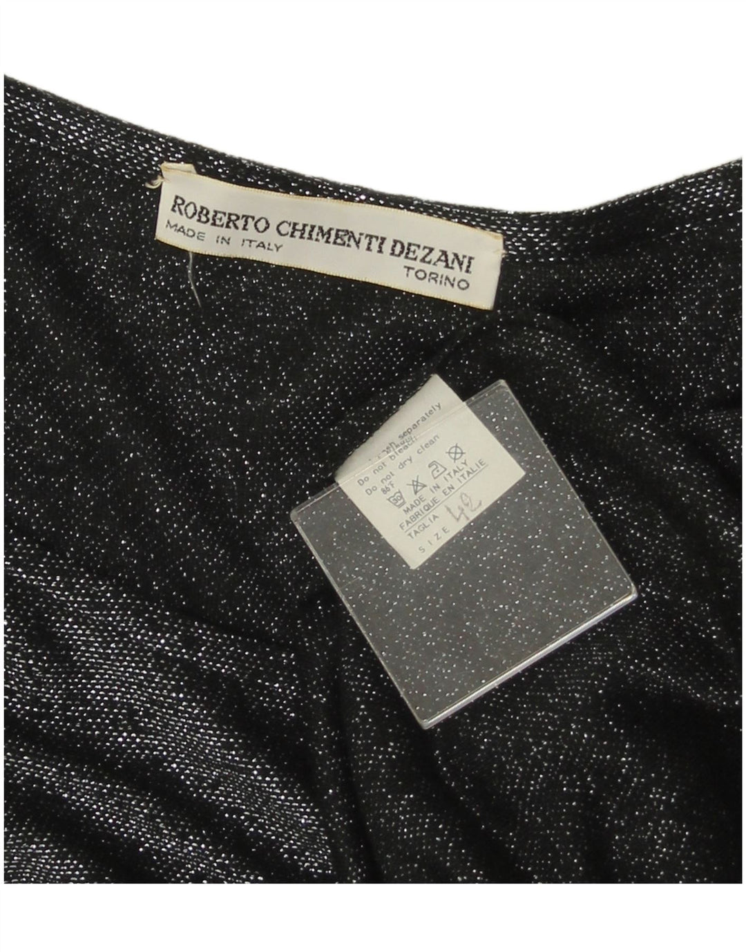 VINTAGE Damen Langarmbluse Top IT 42 Mittelschwarze Viskose mit Blumenmuster