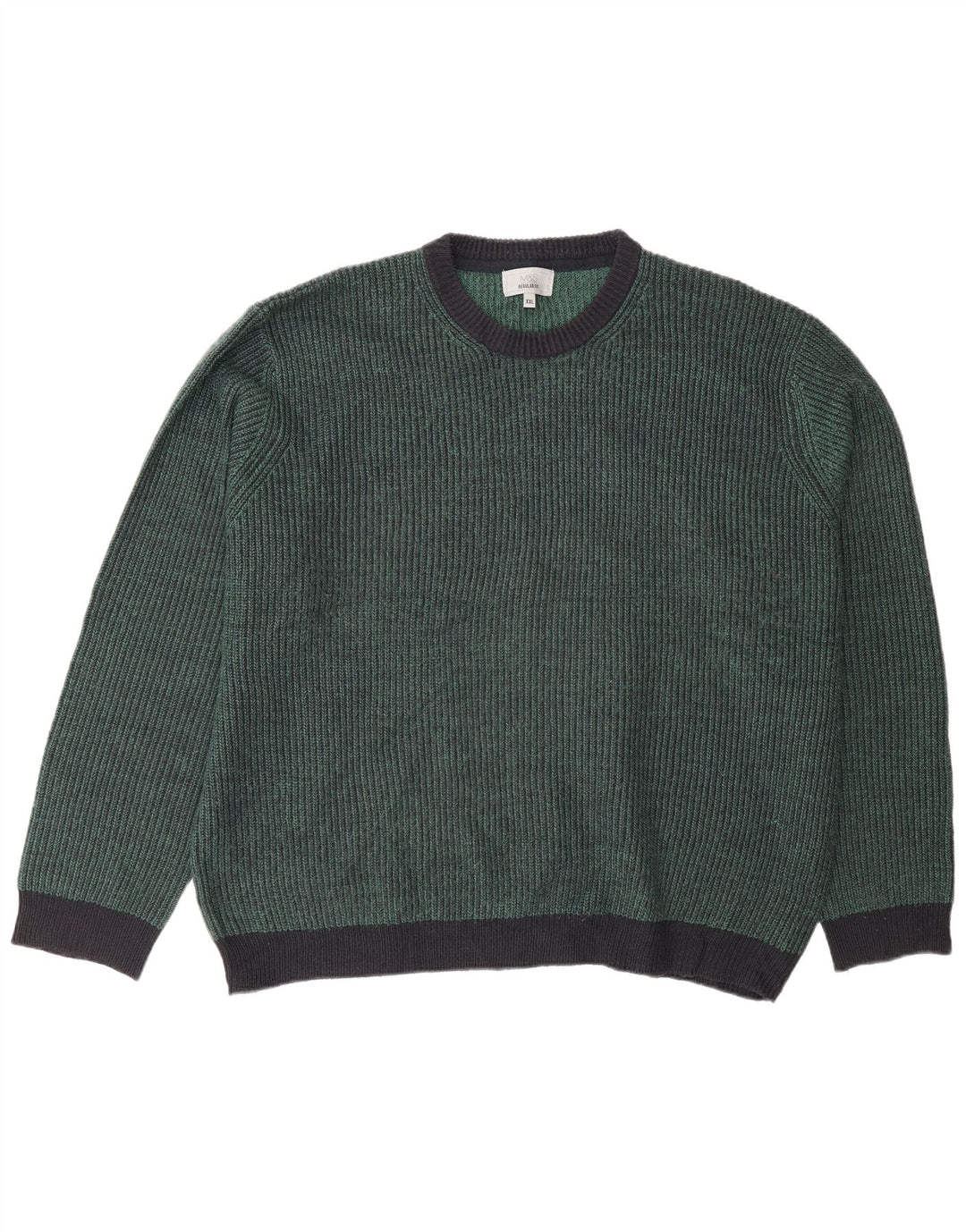 Marks & Spencer Herren-Pullover mit Rundhalsausschnitt, 2XL, grünes Acryl