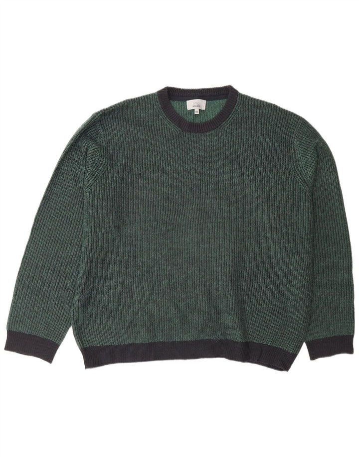 Marks & Spencer Herren-Pullover mit Rundhalsausschnitt, 2XL, grünes Acryl
