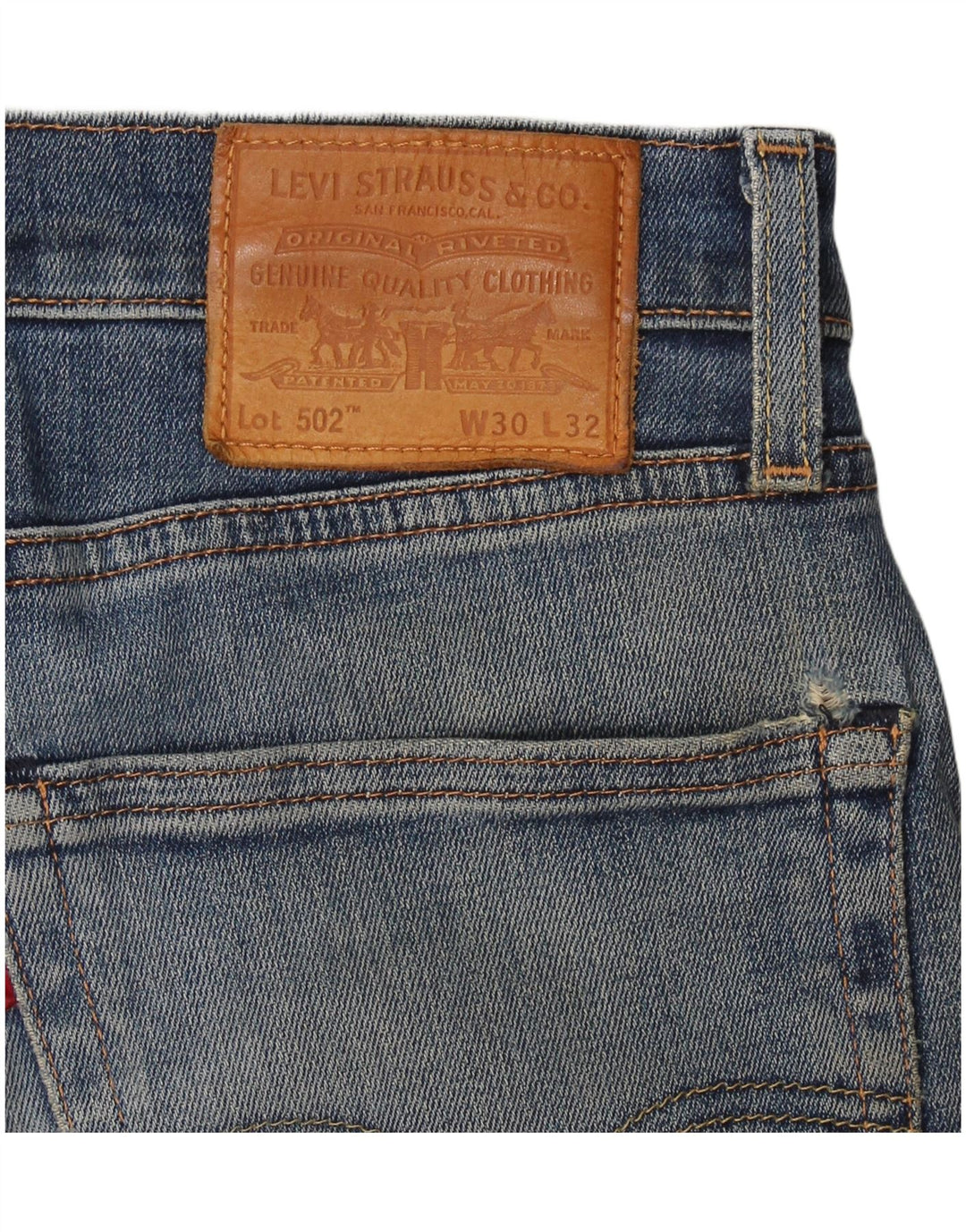 Levi's Herren 502 Distressed Tapered Jeans W30 L32 Blaue Baumwolle