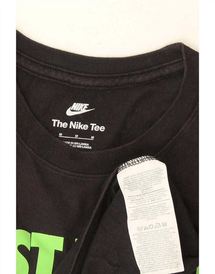 Nike Herren-T-Shirt mit Grafik, mittelgroß, schwarze Baumwolle