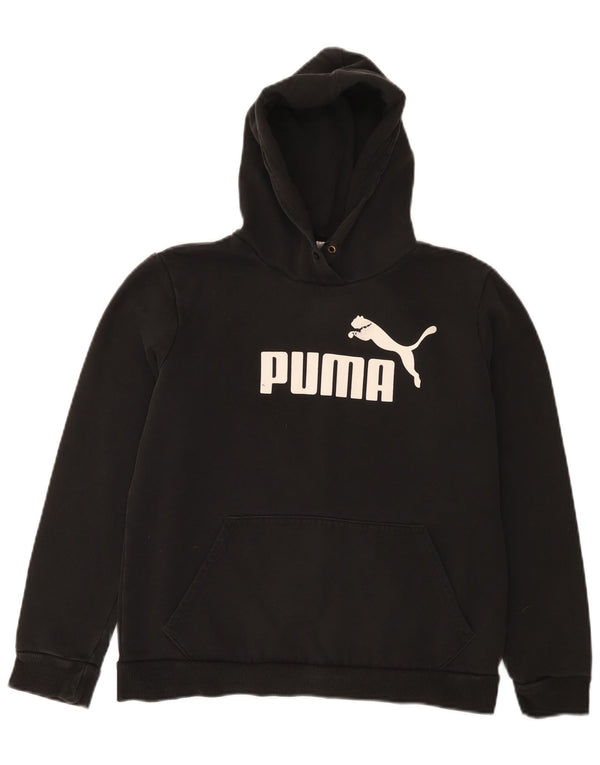 Puma Womens Graphic Hoodie Pullover UK 12 Mittelschwarze Baumwolle
