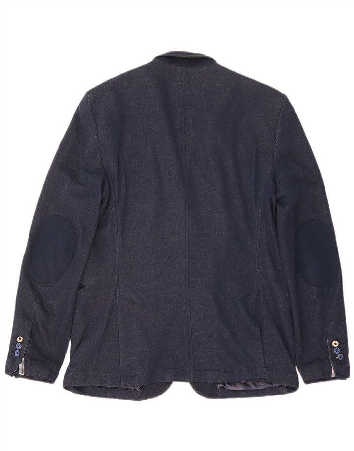 Zara Herren 2-Knopf-Blazerjacke EU 54 XL Marineblaue Viskose