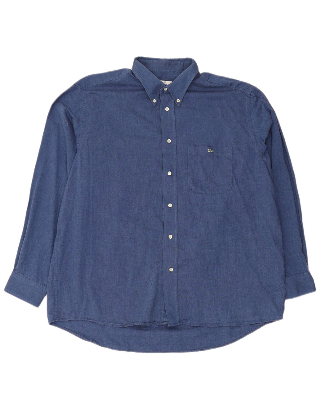 Lacoste Herrenhemd Größe 43 XL Blaue Baumwolle