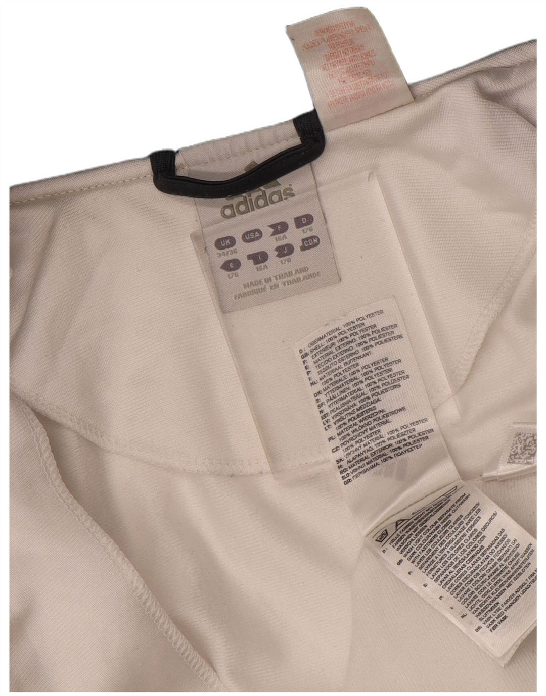 Adidas Jungen-Kapuzenpullover mit Reißverschluss, 15–16 Jahre, cremefarbenes Farbblock-Polyester