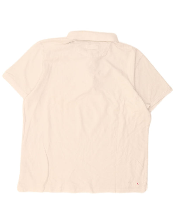 Fat Face Herren-Poloshirt XL aus weißer Baumwolle