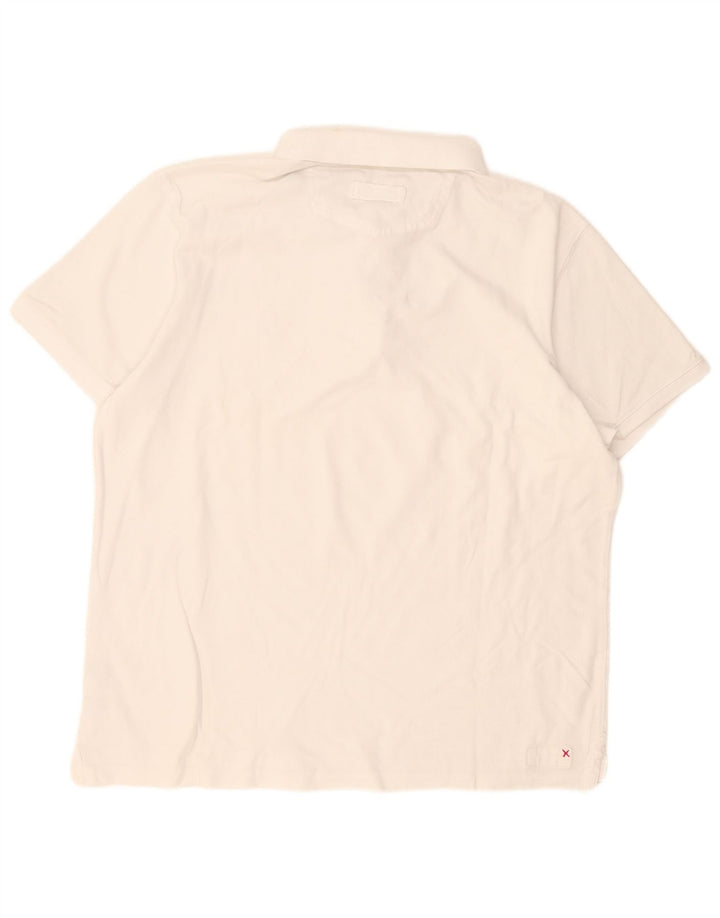 Fat Face Herren-Poloshirt XL aus weißer Baumwolle