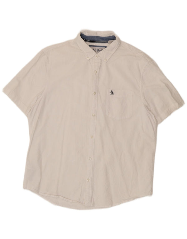 Penguin Mens Short Sleeve Shirt XL White Cotton