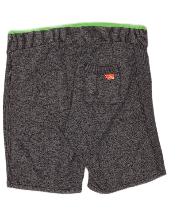 Superdry Herren-Sportshorts mit schmaler Passform, mittelgrau gesprenkelte Baumwolle