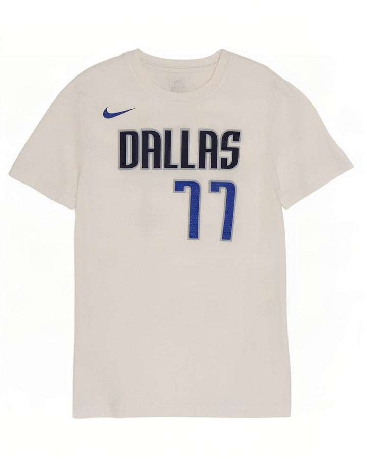 Nike Herren Dallas Mavericks Grafik-T-Shirt aus mittelweißer Baumwolle