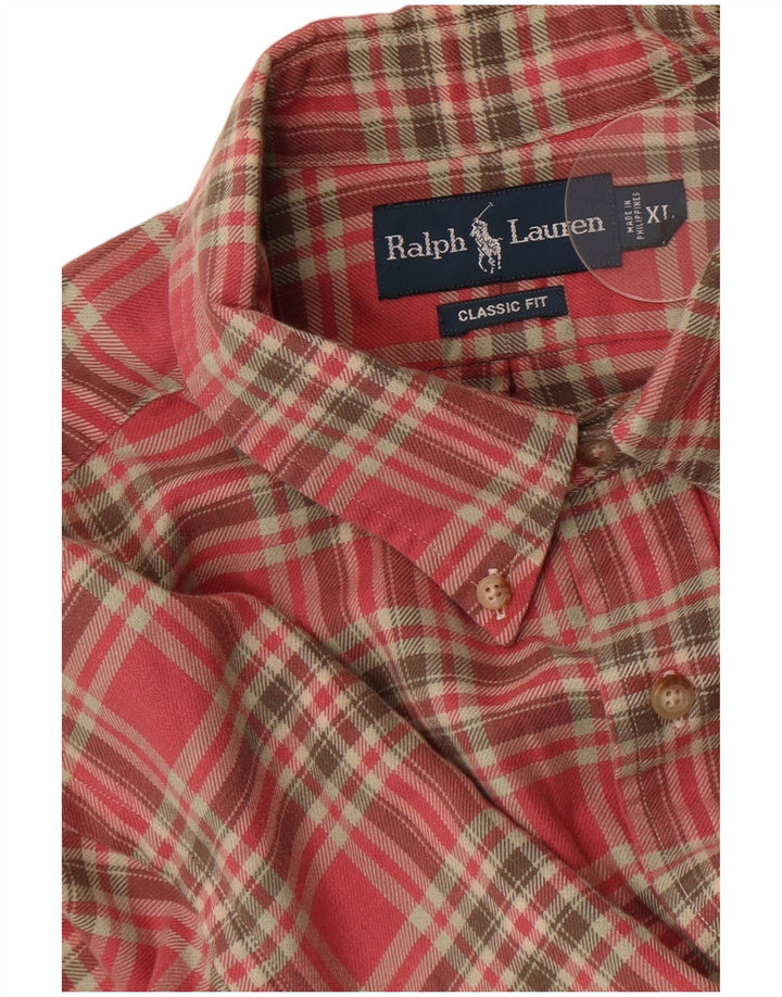 Ralph Lauren Herren-Flanellhemd mit klassischer Passform, XL, rot kariert
