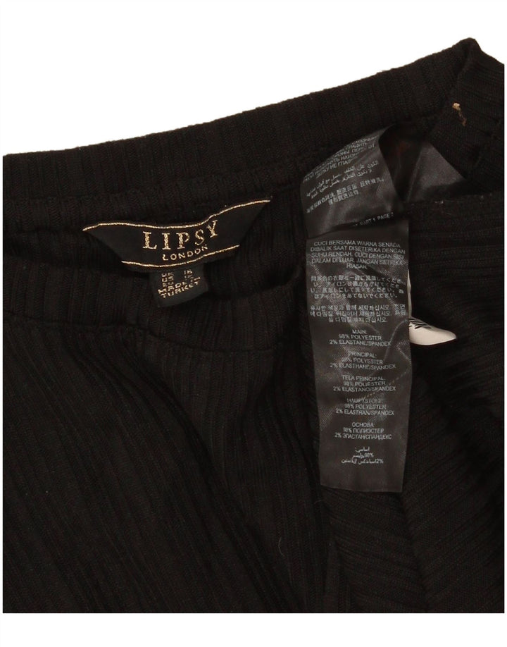 Lipsy Damen T-Shirt Top UK 16 Large Schwarz Polyester