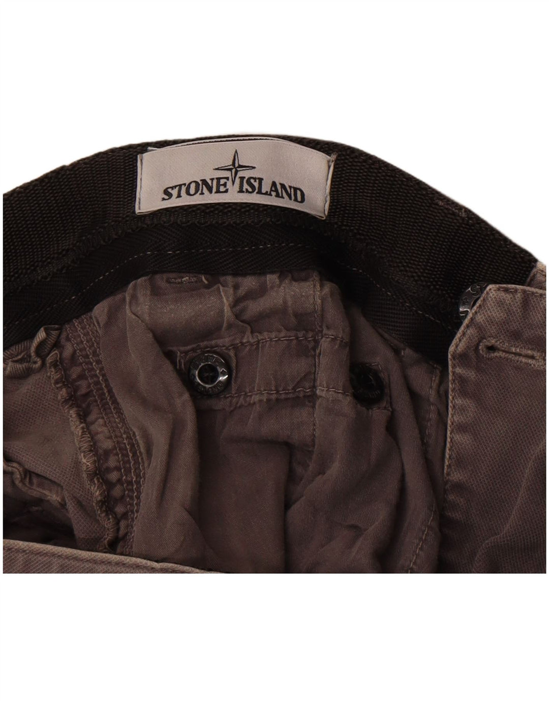 Gerade Herren-Cargohose von Stone Island, W32, L34, graue Baumwolle