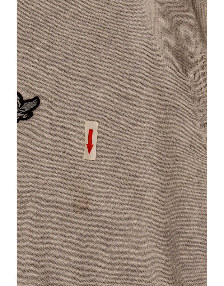 Lyle & Scott Herren Heritage Pullover mit V-Ausschnitt, Größe L, Grau, Baumwolle