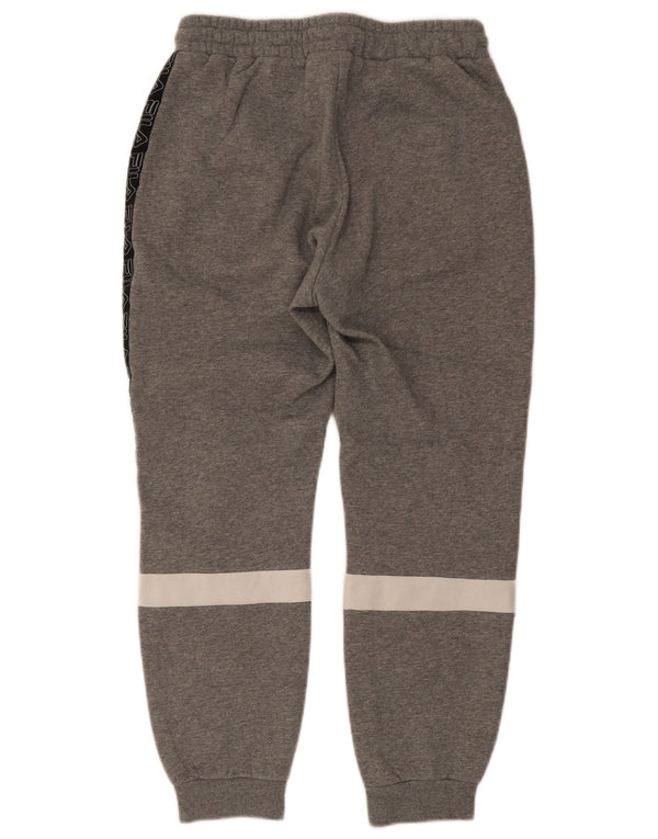 Fila Herren-Trainingsanzug mit grafischem Muster, Jogginghose, Größe S, Grau, Colourblock-Baumwolle