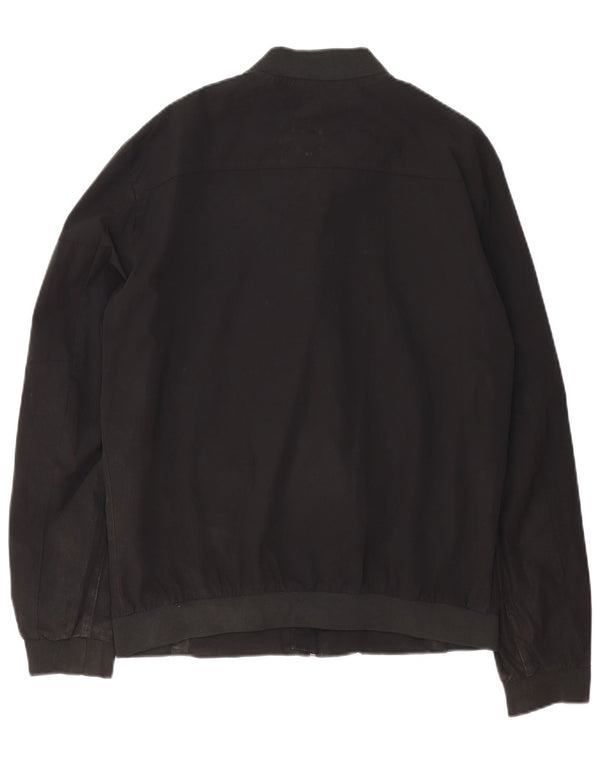 Zara Herren Bomberjacke UK 40 Large Schwarz Nylon