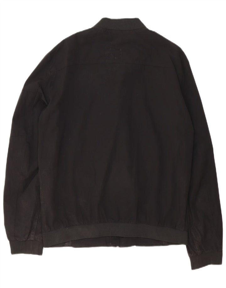 Zara Herren Bomberjacke UK 40 Large Schwarz Nylon