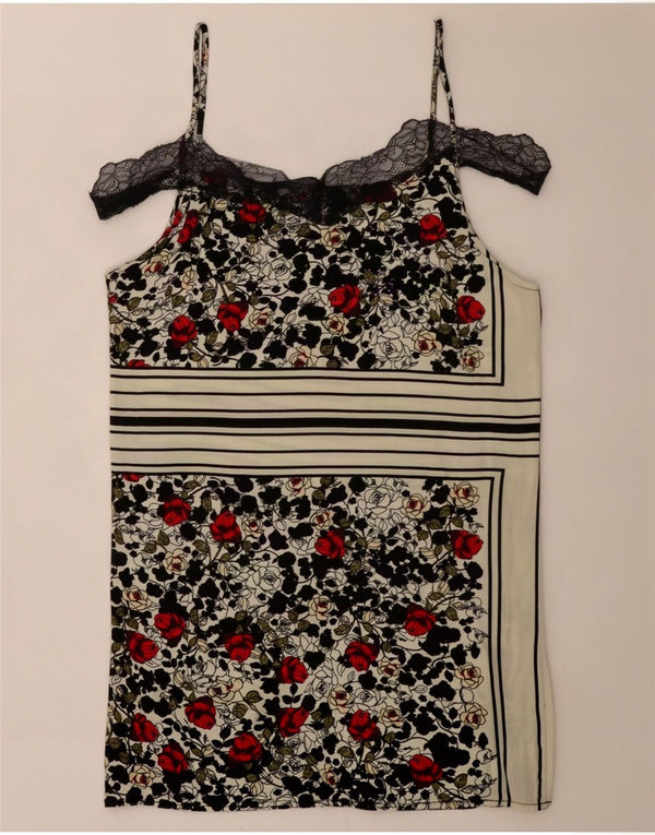 Topshop Womens Cami Top UK 8 Small Multicoloured Floral Viscose