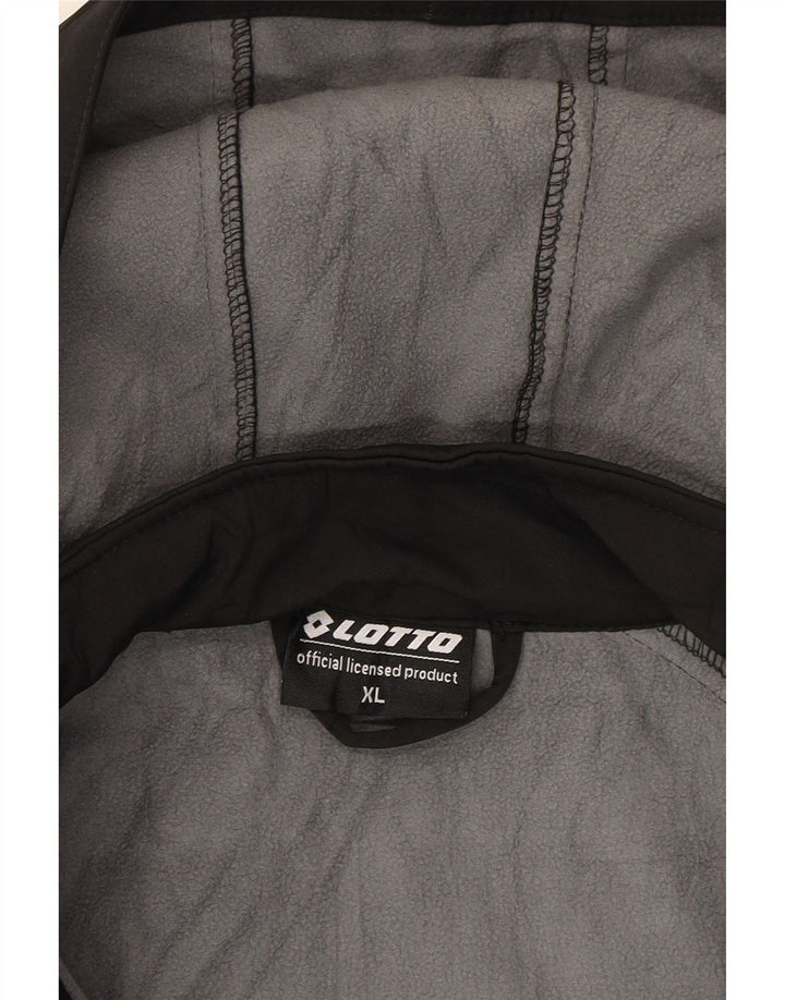 LOTTO Womens Hooded Windbreaker Coat UK 18 XL Black Polyester Vintage Lotto and Second-Hand Lotto from Messina Hembry 