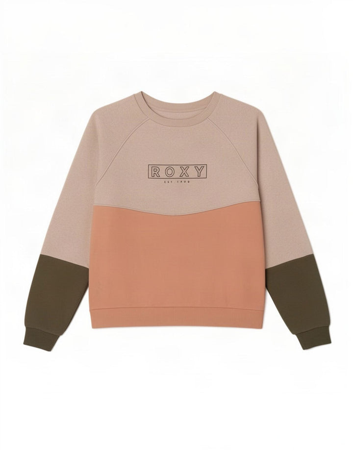Roxy Damen-Sweatshirt-Pullover, Größe M, mehrfarbig, Farbblock
