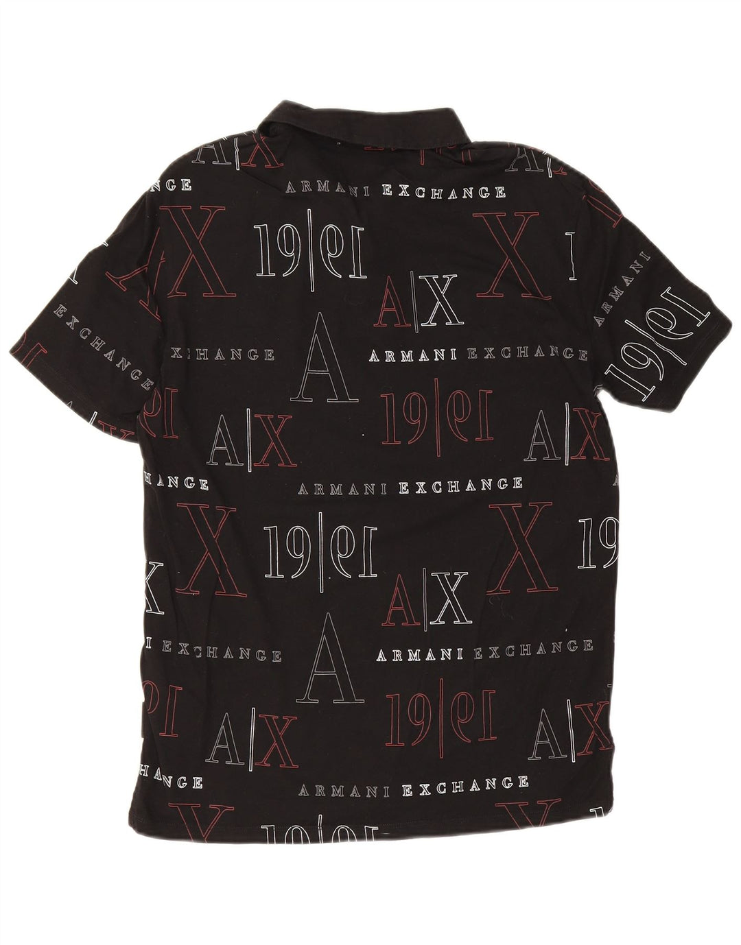 Armani Exchange Herren-Poloshirt mit Grafik, Größe S, schwarze Baumwolle