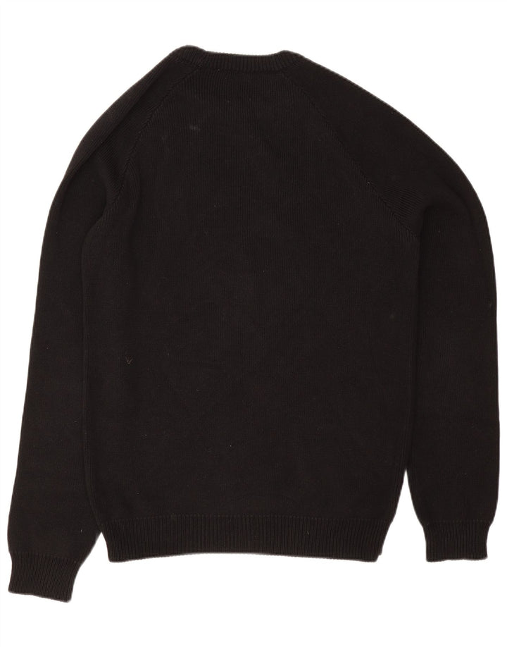 Zara Herren-Pullover mit Rundhalsausschnitt, mittlere schwarze Baumwolle